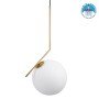 GLOBOSTAR® MONROE 00956 Μοντέρνο Κρεμαστό Φωτιστικό Οροφής με Ντουί 1 x E27 AC 220-240V IP20 - Χρυσό & Λευκό - Μ30 x Π30 x Υ75cm