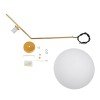 GLOBOSTAR® MONROE 00956 Μοντέρνο Κρεμαστό Φωτιστικό Οροφής με Ντουί 1 x E27 AC 220-240V IP20 - Χρυσό & Λευκό - Μ30 x Π30 x Υ75cm