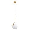 GLOBOSTAR® MONROE 00956 Μοντέρνο Κρεμαστό Φωτιστικό Οροφής με Ντουί 1 x E27 AC 220-240V IP20 - Χρυσό & Λευκό - Μ30 x Π30 x Υ75cm