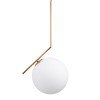 GLOBOSTAR® MONROE 00956 Μοντέρνο Κρεμαστό Φωτιστικό Οροφής με Ντουί 1 x E27 AC 220-240V IP20 - Χρυσό & Λευκό - Μ30 x Π30 x Υ75cm