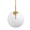 GLOBOSTAR® MONROE 00956 Μοντέρνο Κρεμαστό Φωτιστικό Οροφής με Ντουί 1 x E27 AC 220-240V IP20 - Χρυσό & Λευκό - Μ30 x Π30 x Υ75cm