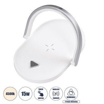 GloboStar® ECLIPSE 76559 Επιτραπέζιο Φωτιστικό Πορτατίφ LED 15W 1200lm 180° AC 220-240V IP20 Φυσικό Λευκό 4500K Dimmable Λευκό Πλαστικό - Μ17 x Π13 x Υ10cm - 2 Xρόνια Εγγύηση GloboStar® ECLIPSE 76559 Επιτραπέζιο Φωτιστικό Πορτατίφ LED 15W 1200lm 180° AC 220-240V IP20 Φυσικό Λευκό 4500K Dimmable Λευκό Πλαστικό - Μ17 x Π13 x Υ10cm - 2 Xρόνια Εγγύηση