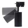 GLOBOSTAR® LEO 60353 Κινούμενο Φωτιστικό Σποτ Ράγας με Ντουί 1 x GU10 AC 220-240V IP20 - Μαύρο Ματ - Μ6 x Π6 x Υ19cm