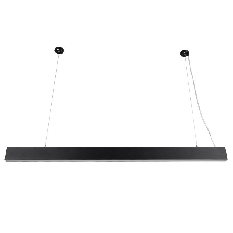 GLOBOSTAR® FELIX 61028-P Μοντέρνο Γραμμικό Κρεμαστό Φωτιστικό Οροφής LED 54W 6500lm 120° AC 220-240V IP20 Ρυθμιζόμενο Λευκό CCT με Χειριστήριο από 2700K έως 6000K Dimmable - Lumileds SMD Chip - Μαύρο Ματ - Μ120 x Π3.5 x Υ7cm - 3 Χρόνια Εγγύηση