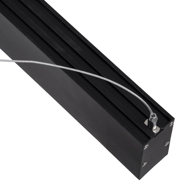 GLOBOSTAR® FELIX 61028-P Μοντέρνο Γραμμικό Κρεμαστό Φωτιστικό Οροφής LED 54W 6500lm 120° AC 220-240V IP20 Ρυθμιζόμενο Λευκό CCT με Χειριστήριο από 2700K έως 6000K Dimmable - Lumileds SMD Chip - Μαύρο Ματ - Μ120 x Π3.5 x Υ7cm - 3 Χρόνια Εγγύηση
