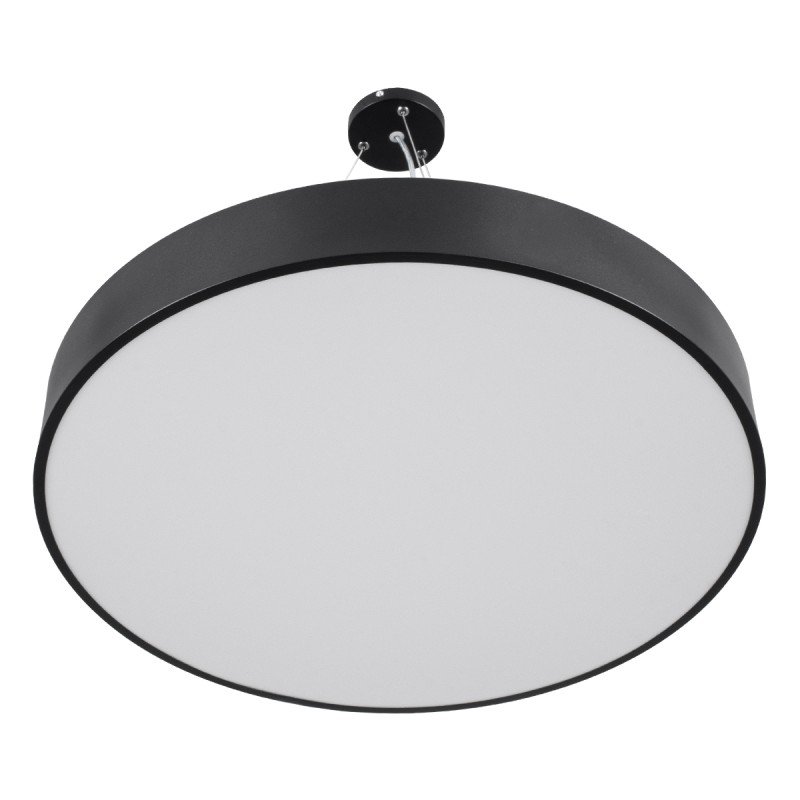 GLOBOSTAR® BURTON 61202 Μοντέρνο Κρεμαστό Φωτιστικό Οροφής LED 75W 8625lm 120° AC 220-240V IP20 Ρυθμιζόμενο Λευκό CCT με Χειριστήριο από 2700K έως 6000K Dimmable - Lumileds SMD Chip - Μαύρο Ματ - Μ60 x Π60 x Υ8cm - 3 Χρόνια Εγγύηση