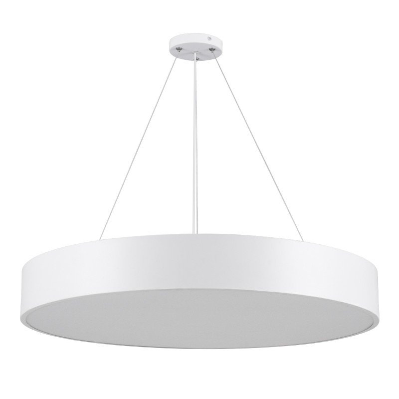 GLOBOSTAR® BURTON 61203 Μοντέρνο Κρεμαστό Φωτιστικό Οροφής LED 75W 7500lm 120° AC 220-240V IP20 Ρυθμιζόμενο Λευκό CCT με Χειριστήριο από 2700K έως 6000K Dimmable - Lumileds SMD Chip - Λευκό Ματ - Μ60 x Π60 x Υ8cm - 3 Χρόνια Εγγύηση