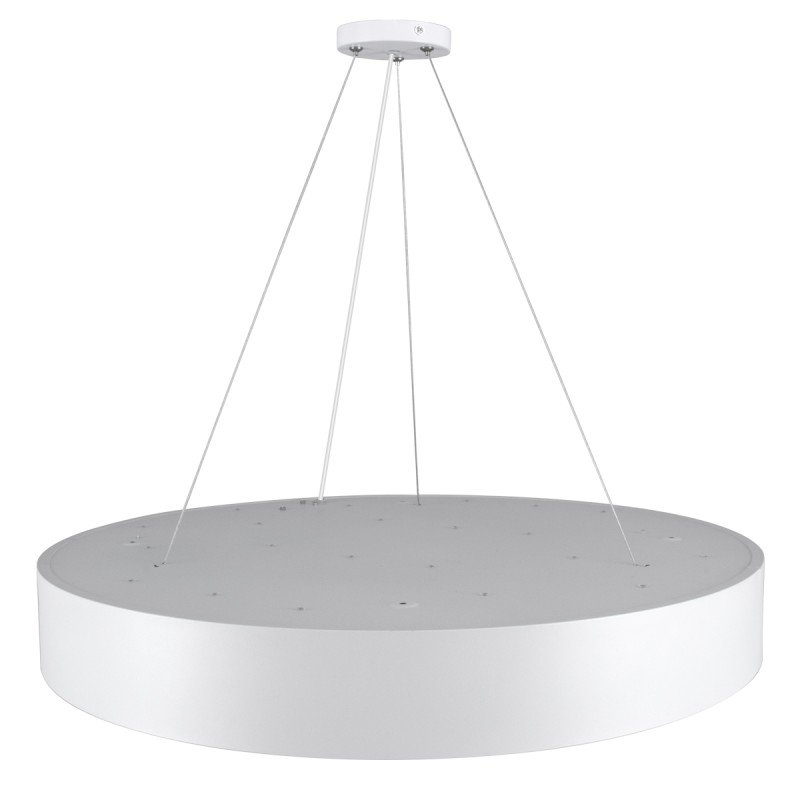 GLOBOSTAR® BURTON 61203 Μοντέρνο Κρεμαστό Φωτιστικό Οροφής LED 75W 7500lm 120° AC 220-240V IP20 Ρυθμιζόμενο Λευκό CCT με Χειριστήριο από 2700K έως 6000K Dimmable - Lumileds SMD Chip - Λευκό Ματ - Μ60 x Π60 x Υ8cm - 3 Χρόνια Εγγύηση