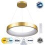 GLOBOSTAR® SALEM 61247 Μοντέρνο Κρεμαστό Φωτιστικό Οροφής LED 105W 12075lm 120° AC 220-240V IP20 Ρυθμιζόμενο Λευκό CCT με Χειριστήριο από 2700K έως 6000K Dimmable - Lumileds SMD Chip - Χρυσό - Μ60 x Π60 x Υ6cm - 3 Χρόνια Εγγύηση