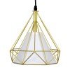 GLOBOSTAR® EIFFEL 61571 Vintage Κρεμαστό Φωτιστικό Οροφής με Ντουί 3 x E27 AC 220-240V IP20 - Χρυσό & Λευκό - Μ68 x Π25 x Υ130cm