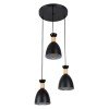 GLOBOSTAR® AVA 61572 Μοντέρνο Κρεμαστό Φωτιστικό Οροφής με Ντουί 3 x E27 AC 220-240V IP20 - Μαύρο & Μπεζ - Μ35 x Π35 x Υ130cm