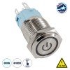 GLOBOSTAR® BUTTON 70780 Φωτιζόμενος Χωνευτός Διακόπτης On/Off LED DC 12V 1 x 3A 690W Max Αδιάβροχο IP65 Ψυχρό Λευκό 6000K - Μ1.8 x Π1.8 x Υ2cm - 2 Χρόνια Εγγύηση