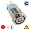GLOBOSTAR® BUTTON 70771 Φωτιζόμενος Χωνευτός Διακόπτης On/Off LED AC 220-240V 1 x 3A 690W Max Αδιάβροχο IP65 Κόκκινο - Μ1.8 x Π1.8 x Υ2cm