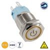 GLOBOSTAR® BUTTON 70779 Φωτιζόμενος Χωνευτός Διακόπτης Push On LED AC 220-240V 1 x 3A 690W Αδιάβροχο IP65 Πορτοκαλί - Μ1.8 x Π1.8 x Υ2cm - 2 Χρόνια Εγγύηση