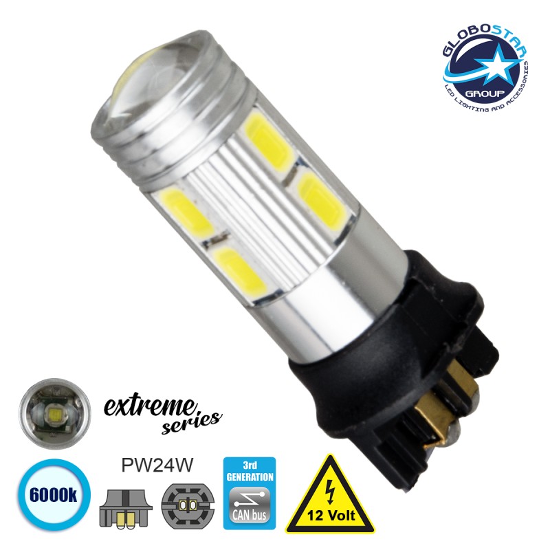 GloboStar® 81173 Λάμπα Αυτοκίνητου  3rd Generation Can-Bus Extreme Series LED 8 SMD 5630 & 1 CREE XHP35 5W 320lm 360° DC 12V IP20 Ψυχρό Λευκό 6000K
