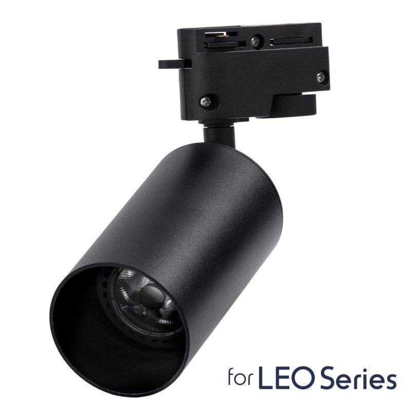 GLOBOSTAR® LEO 60353 Κινούμενο Φωτιστικό Σποτ Ράγας με Ντουί 1 x GU10 AC 220-240V IP20 - Μαύρο Ματ - Μ6 x Π6 x Υ19cm