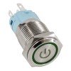 GLOBOSTAR® BUTTON 70782 Φωτιζόμενος Χωνευτός Διακόπτης On/Off LED DC 12V 1 x 3A 690W Max Αδιάβροχο IP65 Πράσινο - Μ1.8 x Π1.8 x Υ2cm - 2 Χρόνια Εγγύηση