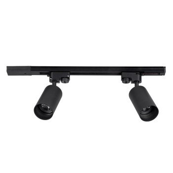 GLOBOSTAR® LEO 60354 Μοντέρνο Φωτιστικό Οροφής με Ντουί 2 x GU10 AC 220-240V IP20 - Μαύρο - Μ50.5 x Π6 x Υ20cm