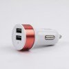 Globostar® S-90991 Ροζ Φορτιστής Αυτοκινήτου DC 12-24V με 2 Εξόδους USB DC 5V 1.0Α & 2.1A