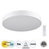 GLOBOSTAR® BURTON 61203-S Μοντέρνο Φωτιστικό Οροφής LED 75W 7500lm 120° AC 220-240V IP20 Ρυθμιζόμενο Λευκό CCT με Χειριστήριο από 2700K έως 6000K Dimmable - Lumileds SMD Chip - Λευκό Ματ - Μ60 x Π60 x Υ8cm - 3 Χρόνια Εγγύηση