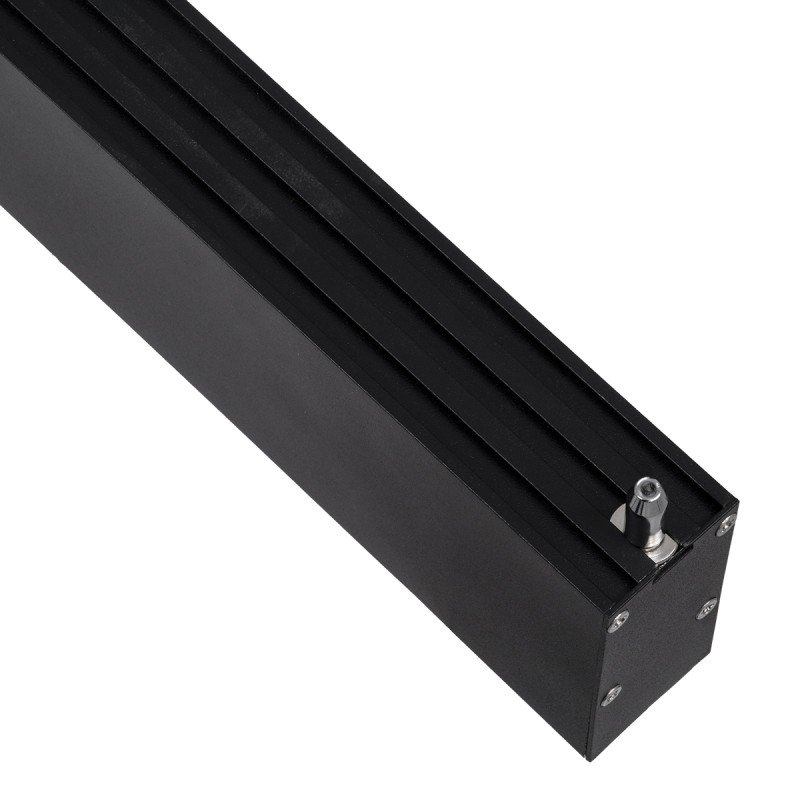 GLOBOSTAR® FELIX 61028-S Μοντέρνο Φωτιστικό Οροφής LED 54W 6500lm 120° AC 220-240V IP20 Ρυθμιζόμενο Λευκό CCT με Χειριστήριο από 2700K έως 6000K Dimmable - Lumileds SMD Chip - Μαύρο Ματ - Μ120 x Π3.5 x Υ7cm - 3 Χρόνια Εγγύηση