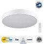 GLOBOSTAR® BURTON 61203-S Μοντέρνο Φωτιστικό Οροφής LED 75W 7500lm 120° AC 220-240V IP20 Ρυθμιζόμενο Λευκό CCT με Χειριστήριο από 2700K έως 6000K Dimmable - Lumileds SMD Chip - Λευκό Ματ - Μ60 x Π60 x Υ8cm - 3 Χρόνια Εγγύηση