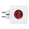 GLOBOSTAR® POWERCUBE 79628 Πολύπριζο 5 Θέσεων με 5 x EU Schuko Πρίζες Ασφαλείας Childproof AC 220-240V 3680W/16A Max Load IP20 - Λευκό & Κόκκινο - Μ7.5 x Π11.5 x Υ7.5cm