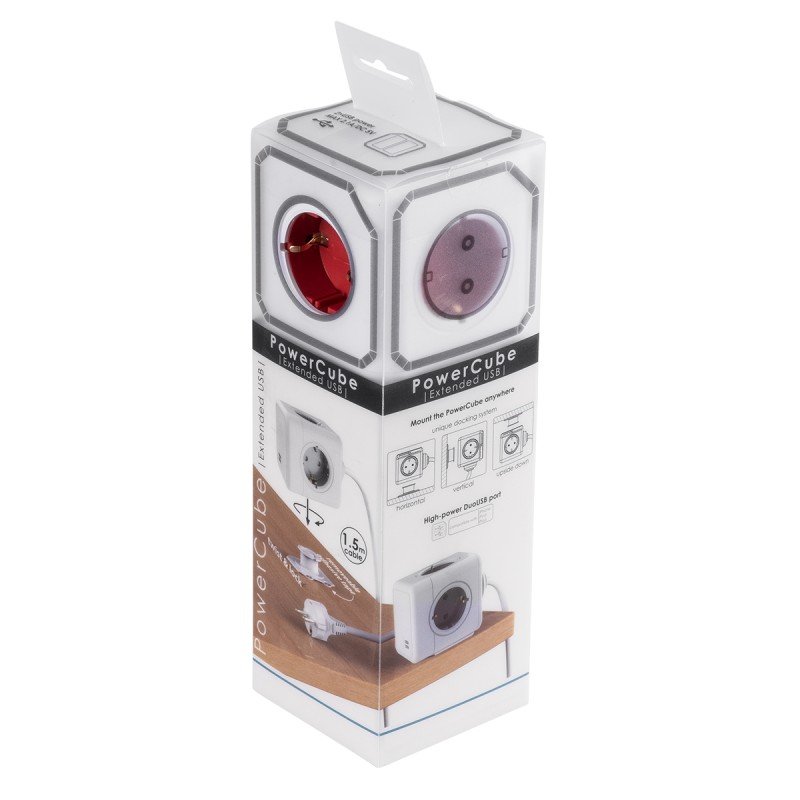 GloboStar® TRAVEL PowerCube PRO Certified 79642 Πολύπριζο 6 Θέσεων με 1.5m Kαλώδιο - 4 Πρίζες Ασφαλείας Childproof EU Schuko AC 220-240V & 2 Πρίζες USB Max 2.1A/DC 5V Μ7.5 x Π7.5 x Υ7.5 - Λευκό με Κόκκινο - Max Load 3680W/16A GloboStar® TRAVEL PowerCube PRO Certified 79642 Πολύπριζο 6 Θέσεων με 1.5m Kαλώδιο - 4 Πρίζες Ασφαλείας Childproof EU Schuko AC 220-240V & 2 Πρίζες USB Max 2.1A/DC 5V Μ7.5 x Π7.5 x Υ7.5 - Λευκό με Κόκκινο - Max Load 3680W/16A