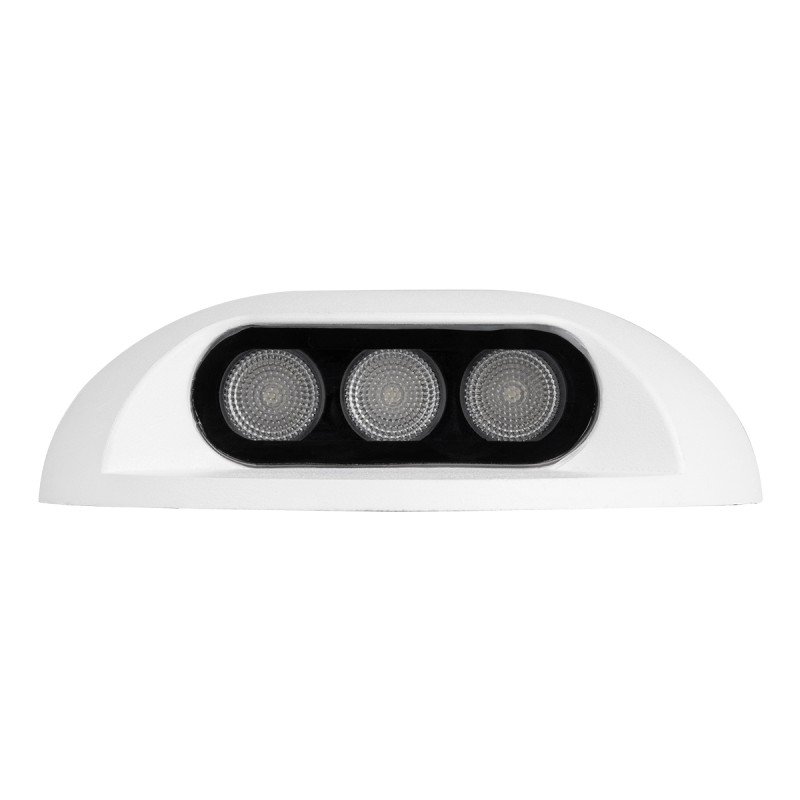 GLOBOSTAR® STEPLUNA 90619 Φωτιστικό Σκαλοπατιού / Διαδρόμου LED 3W 330lm 10° DC 24V Αδιάβροχο IP65 Θερμό Λευκό 2700K Dimmable - Bridgelux SMD Chip - Λευκό Ματ - Μ12 x Π12 x Υ3cm - 3 Χρόνια Εγγύηση