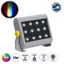 GLOBOSTAR® FLOODHENA 90641 Προβολέας Σποτ Wall Washer LED 24W 1920lm 30° DC 24V Αδιάβροχο IP65 Πολύχρωμο RGB Dimmable DMX512 - Bridgelux SMD Chip - Γκρι Ανθρακί - Μ22.5 x Π6 x Υ16.5cm - 3 Χρόνια Εγγύηση