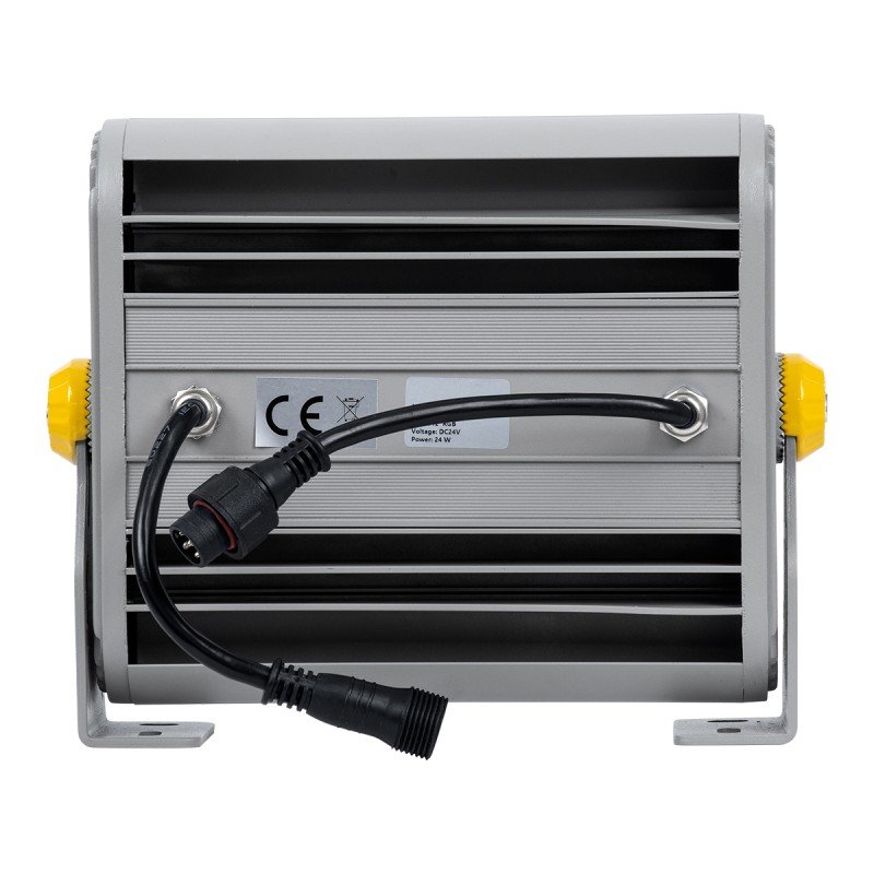 GLOBOSTAR® FLOODHENA 90641 Προβολέας Σποτ Wall Washer LED 24W 1920lm 30° DC 24V Αδιάβροχο IP65 Πολύχρωμο RGB Dimmable DMX512 - Bridgelux SMD Chip - Γκρι Ανθρακί - Μ22.5 x Π6 x Υ16.5cm - 3 Χρόνια Εγγύηση
