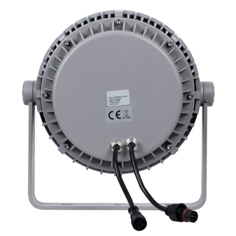 GLOBOSTAR® FLOODMENA 90648 Προβολέας Σποτ Wall Washer με Αντιθαμβωτική Γρίλια LED 36W 2880lm 30° DC 24V Αδιάβροχο IP65 Πολύχρωμο RGBW Dimmable DMX512 - Bridgelux SMD Chip - Γκρι Ανθρακί - Μ23 x Π23 x Υ18cm - 3 Χρόνια Εγγύηση
