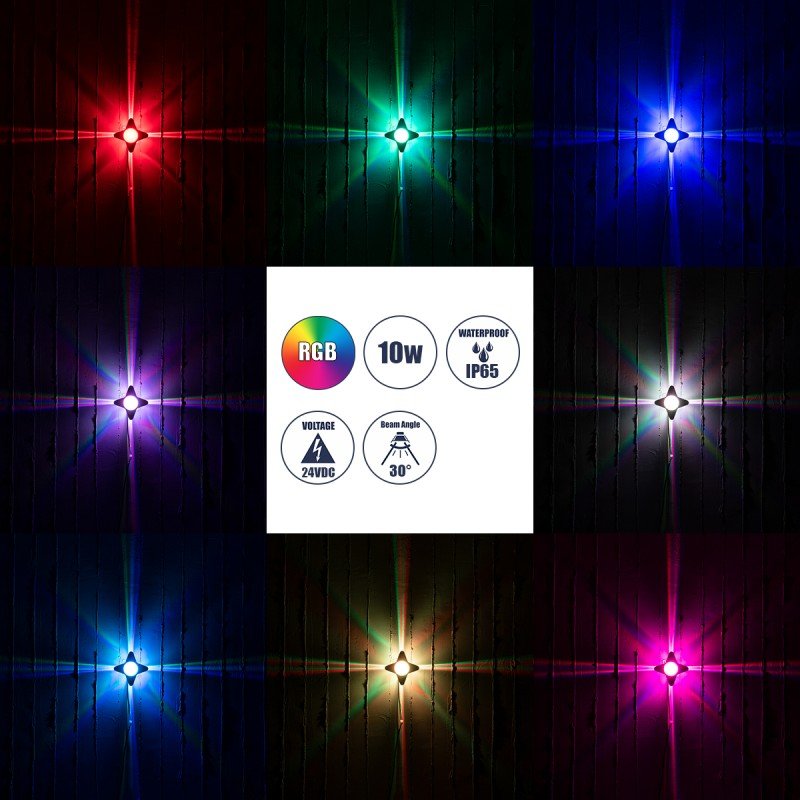 GLOBOSTAR® WALLLIGHT-CINA 90659 Μοντέρνο Φωτιστικό Τοίχου - Απλίκα LED 10W 1100lm 10° AC 220-240V Αδιάβροχο IP65 Πολύχρωμο RGB - CREE COB Chip & TÜV SÜD Driver - Μπεζ - Μ18.5 x Π18.5 x Υ8.5cm - 3 Χρόνια Εγγύηση