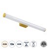 GLOBOSTAR® MABEL 60429 Μοντέρνο Φωτιστικό Τοίχου - Απλίκα Καθρέπτη Μπάνιου LED 12W 1400lm 270° AC 220-240V IP44 Φυσικό Λευκό 4500K - Lumileds SMD Chip & TÜV SÜD Driver - Σατινέ Χρυσό Βούρτσας - Μ60 x Π10 x Υ5cm - 3 Χρόνια Εγγύηση