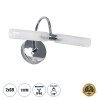 GLOBOSTAR® PAOLA 60418 Μοντέρνο Φωτιστικό Τοίχου - Απλίκα Καθρέπτη Μπάνιου με Ντουί 2 x G9 AC 220-240V IP44 - Νίκελ Χρώμιο - Μ31 x Π16 x Υ15cm