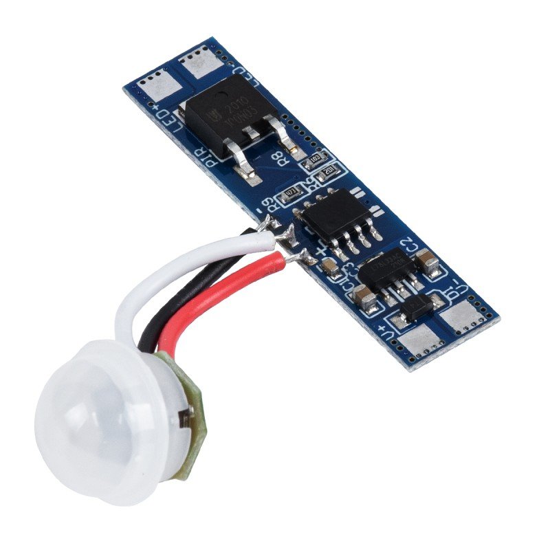 GLOBOSTAR® SENSORA 70692 Ανιχνευτής PIR / Αισθητήρας Κίνησης Ειδικός για Προφίλ Αλουμινίου 180° DC 5-24V 8A 192W Max IP20 - Μ4.3 x Π1 x Υ1.5cm - 2 Χρόνια Εγγύηση