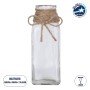 GloboStar® LUCY 35609 Διακοσμητικό Βάζο Γυάλινο Διάφανο με Σχοινί Φ6 x Υ15.8cm