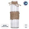 GloboStar® LUCY 35613 Διακοσμητικό Βάζο Γυάλινο Διάφανο με Σχοινί Φ5.7 x Υ19.3cm