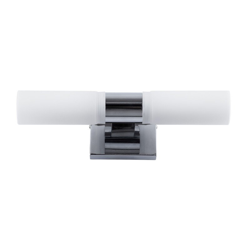 GLOBOSTAR® ANAIS 60410 Μοντέρνο Φωτιστικό Τοίχου - Απλίκα Καθρέπτη Μπάνιου με Ντουί 2 x G9 AC 220-240V IP20 - Νίκελ Χρώμιο - Μ34 x Π12 x Υ11cm