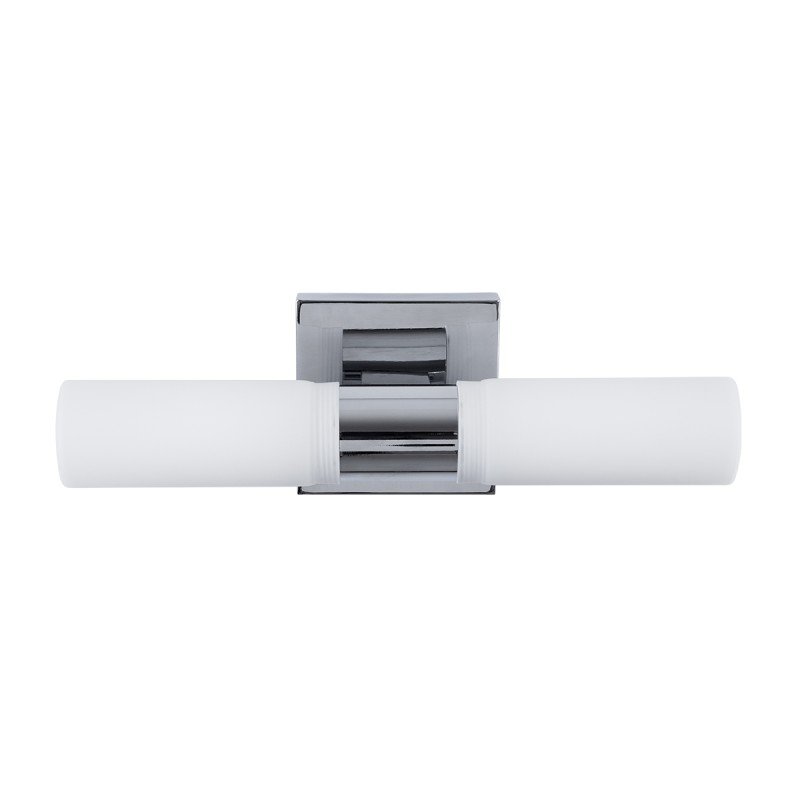 GLOBOSTAR® ANAIS 60410 Μοντέρνο Φωτιστικό Τοίχου - Απλίκα Καθρέπτη Μπάνιου με Ντουί 2 x G9 AC 220-240V IP20 - Νίκελ Χρώμιο - Μ34 x Π12 x Υ11cm