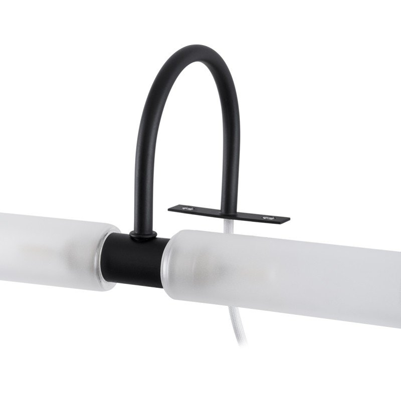 GLOBOSTAR® FLORA 60412 Μοντέρνο Φωτιστικό Τοίχου - Απλίκα Καθρέπτη Μπάνιου με Ντουί 2 x G9 AC 220-240V IP44 - Μαύρο Ματ - Μ31 x Π13 x Υ12cm