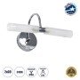 GLOBOSTAR® PAOLA 60418 Μοντέρνο Φωτιστικό Τοίχου - Απλίκα Καθρέπτη Μπάνιου με Ντουί 2 x G9 AC 220-240V IP44 - Νίκελ Χρώμιο - Μ31 x Π16 x Υ15cm