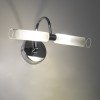 GLOBOSTAR® PAOLA 60418 Μοντέρνο Φωτιστικό Τοίχου - Απλίκα Καθρέπτη Μπάνιου με Ντουί 2 x G9 AC 220-240V IP44 - Νίκελ Χρώμιο - Μ31 x Π16 x Υ15cm