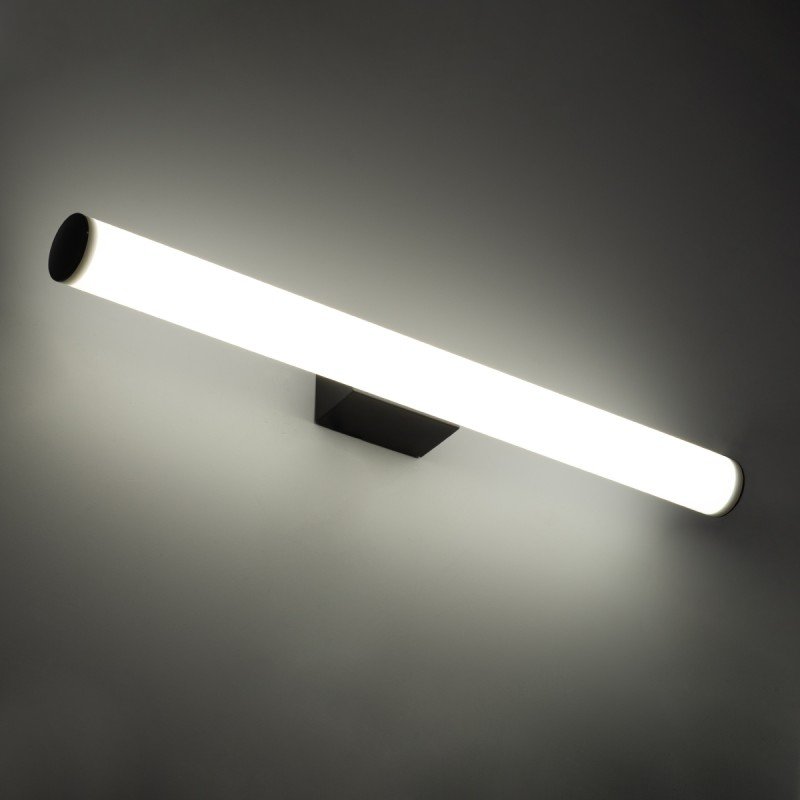 GLOBOSTAR® MABEL 60428 Μοντέρνο Φωτιστικό Τοίχου - Απλίκα Καθρέπτη Μπάνιου LED 12W 1400lm 240° AC 220-240V IP44 Φυσικό Λευκό 4500K - Lumileds SMD Chip & TÜV SÜD Driver - Μαύρο Ματ & Λευκό - Μ60 x Π10 x Υ5cm - 3 Χρόνια Εγγύηση
