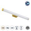 GLOBOSTAR® MABEL 60429 Μοντέρνο Φωτιστικό Τοίχου - Απλίκα Καθρέπτη Μπάνιου LED 12W 1400lm 270° AC 220-240V IP44 Φυσικό Λευκό 4500K - Lumileds SMD Chip & TÜV SÜD Driver - Σατινέ Χρυσό Βούρτσας - Μ60 x Π10 x Υ5cm - 3 Χρόνια Εγγύηση