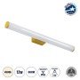 GLOBOSTAR® MABEL 60429 Μοντέρνο Φωτιστικό Τοίχου - Απλίκα Καθρέπτη Μπάνιου LED 12W 1400lm 270° AC 220-240V IP44 Φυσικό Λευκό 4500K - Lumileds SMD Chip & TÜV SÜD Driver - Σατινέ Χρυσό Βούρτσας - Μ60 x Π10 x Υ5cm - 3 Χρόνια Εγγύηση