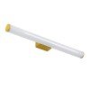 GLOBOSTAR® MABEL 60429 Μοντέρνο Φωτιστικό Τοίχου - Απλίκα Καθρέπτη Μπάνιου LED 12W 1400lm 270° AC 220-240V IP44 Φυσικό Λευκό 4500K - Lumileds SMD Chip & TÜV SÜD Driver - Σατινέ Χρυσό Βούρτσας - Μ60 x Π10 x Υ5cm - 3 Χρόνια Εγγύηση