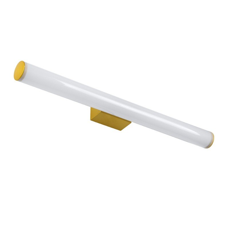 GLOBOSTAR® MABEL 60429 Μοντέρνο Φωτιστικό Τοίχου - Απλίκα Καθρέπτη Μπάνιου LED 12W 1400lm 270° AC 220-240V IP44 Φυσικό Λευκό 4500K - Lumileds SMD Chip & TÜV SÜD Driver - Σατινέ Χρυσό Βούρτσας - Μ60 x Π10 x Υ5cm - 3 Χρόνια Εγγύηση