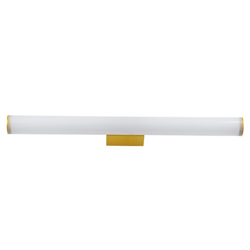 GLOBOSTAR® MABEL 60429 Μοντέρνο Φωτιστικό Τοίχου - Απλίκα Καθρέπτη Μπάνιου LED 12W 1400lm 270° AC 220-240V IP44 Φυσικό Λευκό 4500K - Lumileds SMD Chip & TÜV SÜD Driver - Σατινέ Χρυσό Βούρτσας - Μ60 x Π10 x Υ5cm - 3 Χρόνια Εγγύηση