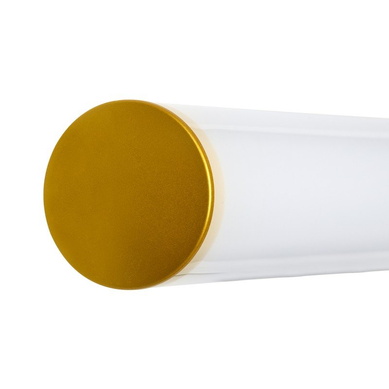 GLOBOSTAR® MABEL 60429 Μοντέρνο Φωτιστικό Τοίχου - Απλίκα Καθρέπτη Μπάνιου LED 12W 1400lm 270° AC 220-240V IP44 Φυσικό Λευκό 4500K - Lumileds SMD Chip & TÜV SÜD Driver - Σατινέ Χρυσό Βούρτσας - Μ60 x Π10 x Υ5cm - 3 Χρόνια Εγγύηση